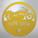 Custom Metal Wall Art - Personalized Biker Monogram Sign
