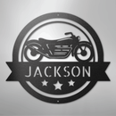 Custom Metal Wall Art - Personalized Motorcycle Name Monogram Sign