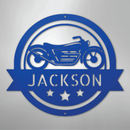Custom Metal Wall Art - Personalized Motorcycle Name Monogram Sign