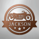 Custom Metal Wall Art - Personalized Motorcycle Name Monogram Sign