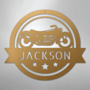 Custom Metal Wall Art - Personalized Motorcycle Name Monogram Sign
