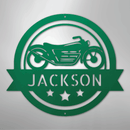 Custom Metal Wall Art - Personalized Motorcycle Name Monogram Sign