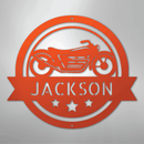 Custom Metal Wall Art - Personalized Motorcycle Name Monogram Sign