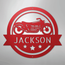Custom Metal Wall Art - Personalized Motorcycle Name Monogram Sign
