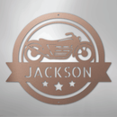Custom Metal Wall Art - Personalized Motorcycle Name Monogram Sign