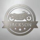 Custom Metal Wall Art - Personalized Motorcycle Name Monogram Sign