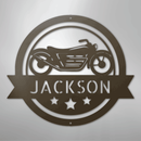 Custom Metal Wall Art - Personalized Motorcycle Name Monogram Sign