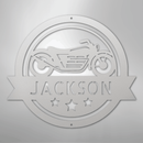 Custom Metal Wall Art - Personalized Motorcycle Name Monogram Sign
