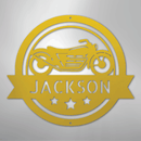 Custom Metal Wall Art - Personalized Motorcycle Name Monogram Sign