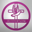 Custom Metal Wall Art - Personalized Cross and Dove Monogram Sign