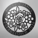 Custom Metal Wall Art - Personalized Floral Name Sign