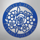 Custom Metal Wall Art - Personalized Floral Name Sign