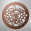 Custom Metal Wall Art - Personalized Floral Name Sign