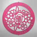 Custom Metal Wall Art - Personalized Floral Name Sign