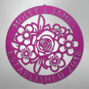 Custom Metal Wall Art - Personalized Floral Name Sign