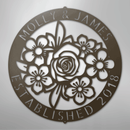 Custom Metal Wall Art - Personalized Floral Name Sign