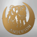 Custom Metal Wall Art - Personalized Grizzly Bear Monogram Sign