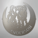 Custom Metal Wall Art - Personalized Grizzly Bear Monogram Sign