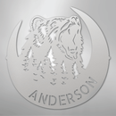 Custom Metal Wall Art - Personalized Grizzly Bear Monogram Sign