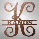 Custom Metal Wall Art - Personalized Vine Monogram Sign