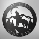 Custom Metal Wall Art - Personalized Howling Wolf Monogram Sign