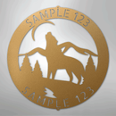 Custom Metal Wall Art - Personalized Howling Wolf Monogram Sign