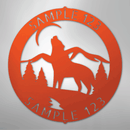 Custom Metal Wall Art - Personalized Howling Wolf Monogram Sign