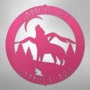 Custom Metal Wall Art - Personalized Howling Wolf Monogram Sign