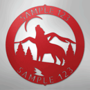Custom Metal Wall Art - Personalized Howling Wolf Monogram Sign