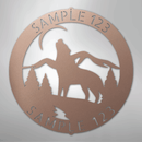 Custom Metal Wall Art - Personalized Howling Wolf Monogram Sign