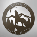 Custom Metal Wall Art - Personalized Howling Wolf Monogram Sign