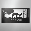 Custom Metal Wall Art - Deer Silhouette Monogram Sign