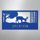 Custom Metal Wall Art - Deer Silhouette Monogram Sign