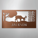 Custom Metal Wall Art - Deer Silhouette Monogram Sign