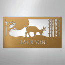 Custom Metal Wall Art - Deer Silhouette Monogram Sign
