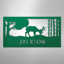 Custom Metal Wall Art - Deer Silhouette Monogram Sign