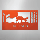 Custom Metal Wall Art - Deer Silhouette Monogram Sign