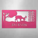 Custom Metal Wall Art - Deer Silhouette Monogram Sign