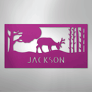 Custom Metal Wall Art - Deer Silhouette Monogram Sign