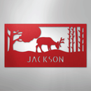 Custom Metal Wall Art - Deer Silhouette Monogram Sign