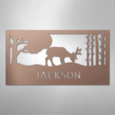 Custom Metal Wall Art - Deer Silhouette Monogram Sign