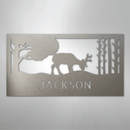 Custom Metal Wall Art - Deer Silhouette Monogram Sign