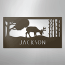 Custom Metal Wall Art - Deer Silhouette Monogram Sign