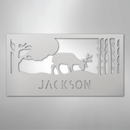 Custom Metal Wall Art - Deer Silhouette Monogram Sign