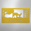 Custom Metal Wall Art - Deer Silhouette Monogram Sign