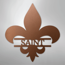 Custom Metal Wall Art - Personalized Fleur De Lis Monogram Plaque