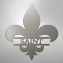 Custom Metal Wall Art - Personalized Fleur De Lis Monogram Plaque