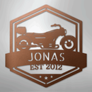 Custom Metal Wall Art - Personalized Motorbike Sign