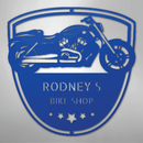 Custom Metal Wall Art - Personalized Biker Garage Name Plaque