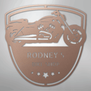 Custom Metal Wall Art - Personalized Biker Garage Name Plaque